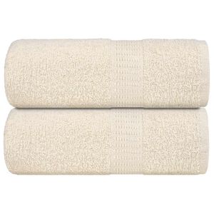 vidaXL Asciugamani FROGN 2 pz Crema 30x30 cm 360 g/m&sup2;