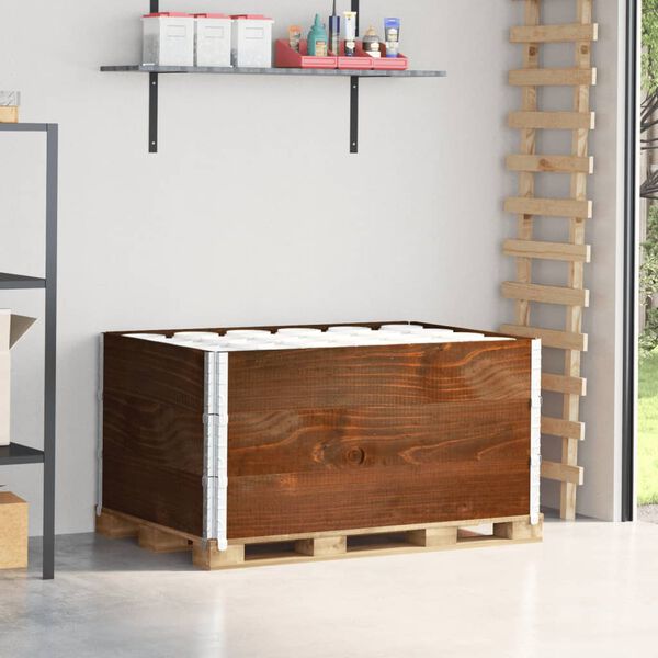 vidaXL Paretali per Pallet 3pz Marroni 120x80cm Legno Massello di Pino