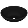 vidaXL Lavandino Lusso Ovale Nero Opaco 40x33 cm in Ceramica