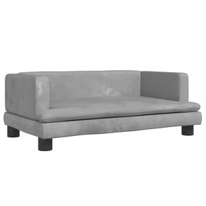 vidaXL Divano per Bambini Grigio Chiaro 80x45x30 cm in Velluto