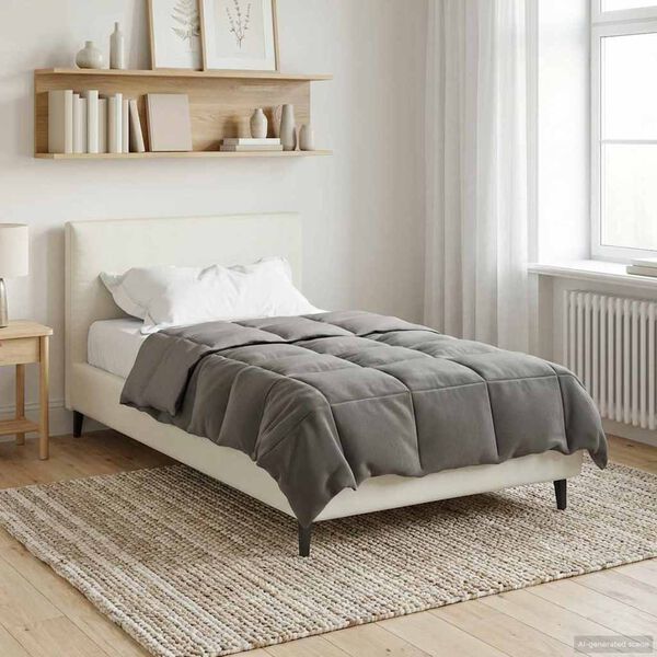vidaXL Duvet Estivo Trapuntato Grigio chiaro 140 x 200 cm Microfibra