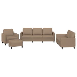 vidaXL Set di Divani 4 pz con Cuscini cappuccino in Similpelle