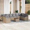vidaXL Set Divano da Giardino 11 pcs Beige e Grigio Chiaro polyrattan