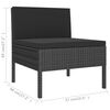 vidaXL Set Divani da Giardino 13 pz con Cuscini in Polyrattan Nero