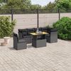 vidaXL Set Divani da Giardino con Cuscini 7pz Nero Polyrattan