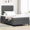 vidaXL Letto a molle con materasso Grigio scuro 120 x 190 cm Tessuto