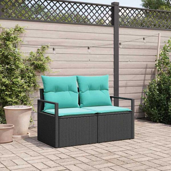 vidaXL Divano da giardino con cuscino 120 x 62 x 69 cm. polyrattan