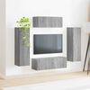 vidaXL Set mobile TV 3 pcs Grigio Sonoma Legno multistrato