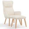 vidaXL Poltrona Relax con Poggiapiedi Bianco Crema in Velluto