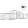 vidaXL Cesti Gabbioni ad Arco 25 pz 200x50x40/60 cm Ferro Zincato