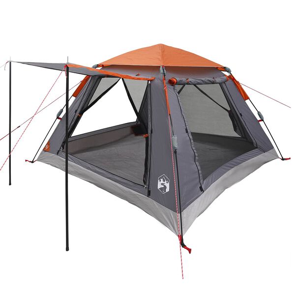vidaXL Tenda Istantanea Grigio e arancione 205 x 205 x 143 cm Acciaio