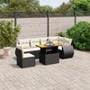 vidaXL Set Divani da Giardino con Cuscini 7pz Nero Polyrattan