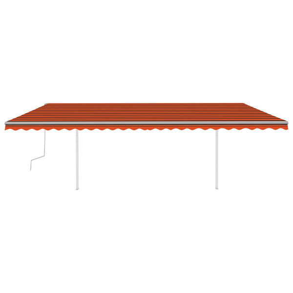 vidaXL Tenda Retrattile Manuale con Pali 6x3,5 m Arancio e Marrone