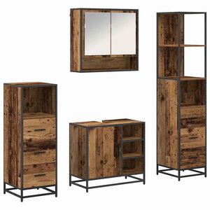 vidaXL Set di mobili per il bagno 4 pz Legno vecchio 65 x 33 x 60 cm