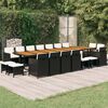 vidaXL Set da Pranzo da Giardino 19 pz con Cuscini in Polyrattan Nero