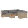vidaXL Set Divano da Giardino 10 pz con Cuscini Beige Misto Polyrattan