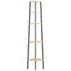 vidaXL Scaffale Angolare 5 Livelli Marrone Chiaro Nero 45,5x31,5x180cm