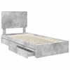 vidaXL Letto con Contenitore con testiera Grigio cemento 100 x 200 cm