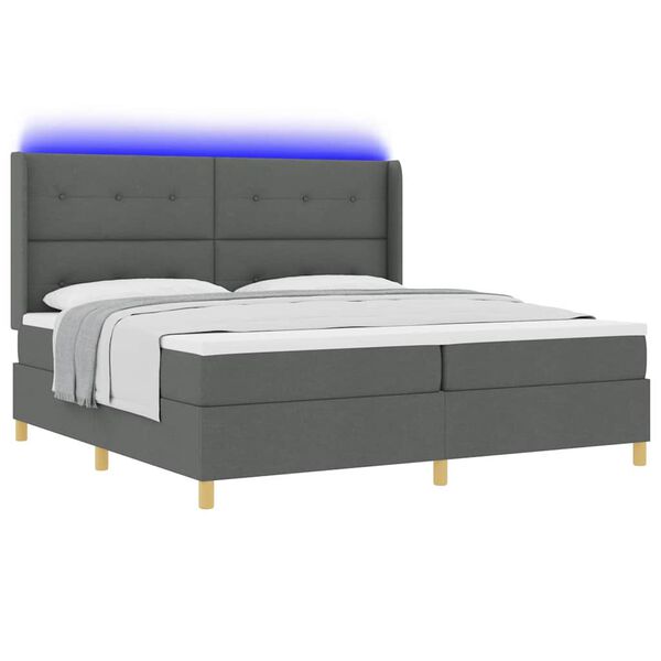 vidaXL Letto a molle con materasso Grigio 140 x 200 cm Tessuto