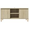 vidaXL Mobile TV con Gambe in Legno Rovere Sonoma 103,5x30x50 cm