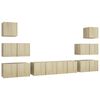 vidaXL Set di Mobili Porta TV 8 pz Rovere Sonoma in Legno Multistrato