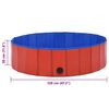 vidaXL Piscina per Cani Pieghevole Rossa 120x30 cm in PVC