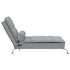 vidaXL Chaise Longue Massaggi Cuscino a Rullo Grigio Chiaro in Tessuto