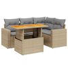 vidaXL Set Divano da Giardino 5 pz con Cuscini Beige in Polyrattan
