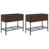 vidaXL Fioriere Giardino con Ripiani 2pz Marroni 90x40x75cm Polyrattan