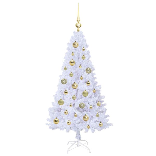 vidaXL Albero di Natale artificiale Bianco 120 cm PVC e Acciaio