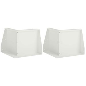 vidaXL Muro di contenimento 2 pz 50 x 50 x 30 cm Acciaio Bianco