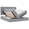 vidaXL Letto con contenitore LED e materasso Grigio Chiaro
