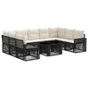 vidaXL Set Divano da Giardino 10 pz Nero e Bianco Crema polyrattan