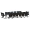 vidaXL Set da Pranzo per Giardino 17 pz Nero Acciaio