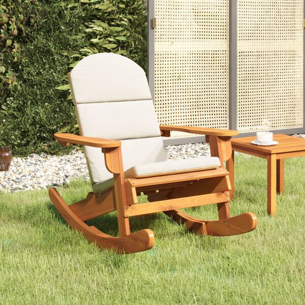 vidaXL Sedia a Dondolo Adirondack con Cuscini Legno Massello di Acacia