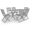 vidaXL Set da Pranzo per Giardino 7 pz Legno Massello di Acacia Grigio