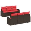 vidaXL Set Divano da Giardino Marrone 55 x 55 x 37 cm polyrattan