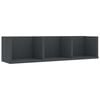 vidaXL Scaffale Porta CD a Parete Grigio 75x18x18 cm Legno Multistrato