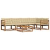 vidaXL Set di divani da esterno con cuscino 6 pcs Naturale e Beige