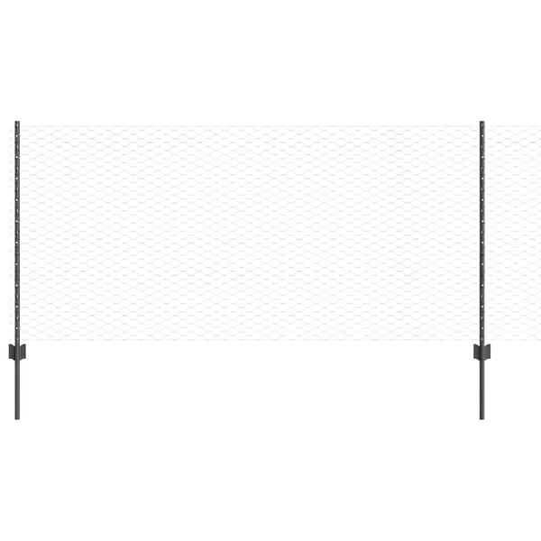 vidaXL Recinzione con Posto Grigio 1 x 10 m Acciaio e PVC