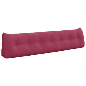 vidaXL Cuscino per Schiena Rosso Vino 200 x 24 x 50 cm Velluto