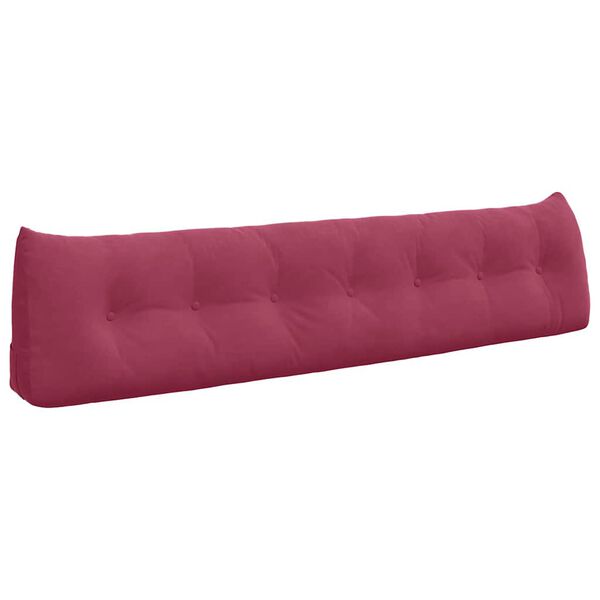 vidaXL Cuscino per Schiena Rosso Vino 200 x 24 x 50 cm Velluto