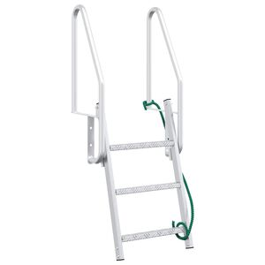 vidaXL Scala da molo a 3 gradini Argento 58 x 77 x 144 cm Alluminio