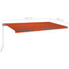 vidaXL Tenda da Sole Autoportante Automatica 600x350cm Arancio Marrone