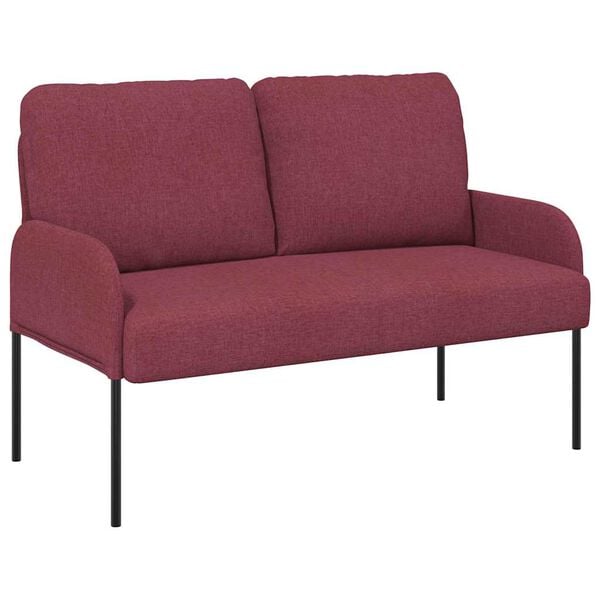 vidaXL Divani con cuscino 110cm Rosso Vino Legno compensato