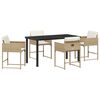 vidaXL Set da Pranzo per Giardino 5 pcs Beige polyrattan