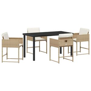 vidaXL Set da Pranzo per Giardino 5 pcs Beige polyrattan