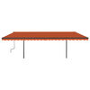 vidaXL Tenda da Sole Retrattile Manuale con LED 6x3 m Arancio Marrone