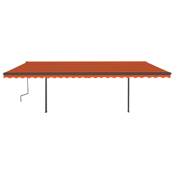 vidaXL Tenda da Sole Retrattile Manuale con LED 6x3 m Arancio Marrone