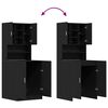 vidaXL Armadio per Lavatrice 2 pcs Rovere Nero 70,5 x 71,5 x 181,5 cm
